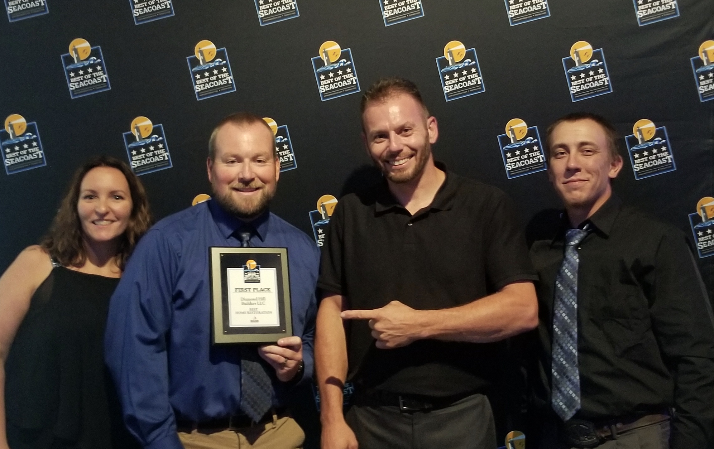 Diamond Hill builders team members at the New Hampshire best of the seacoast awards show