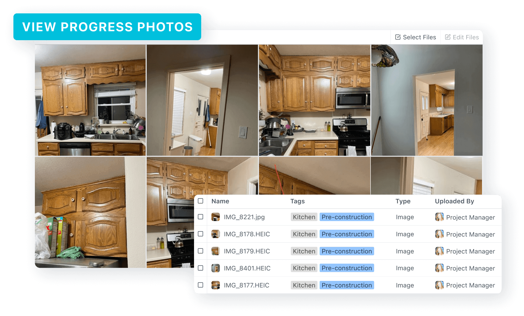 JobTread construction project management software progress photos feature screenshots